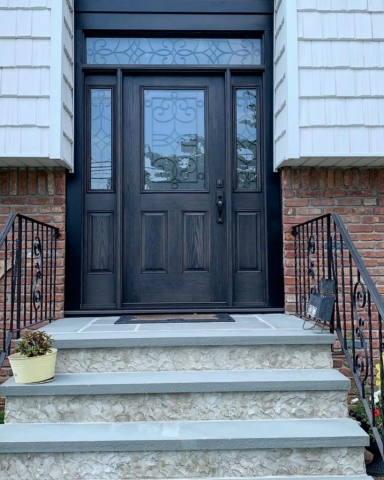 Therma-Tru door with transom and sidelights